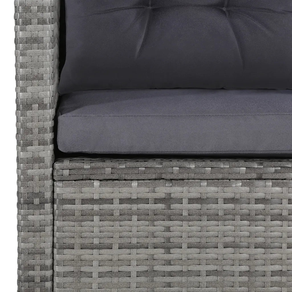 Set Divani da Giardino 6 pz con Cuscini in Polyrattan Grigio cod mxl 51318
