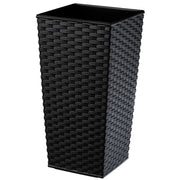 Vaso da giardino KADAX con inserto per fiori, grande e alto, 39x75 cm, nero.