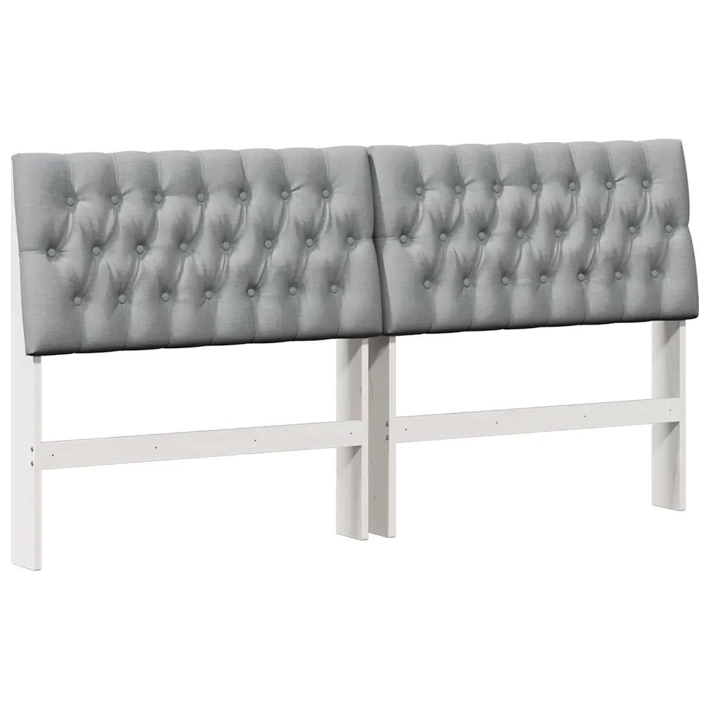 Testiera imbottita-Testiera con Cuscini-Testata Grigio chiaro 180 cm Pino massello 397892