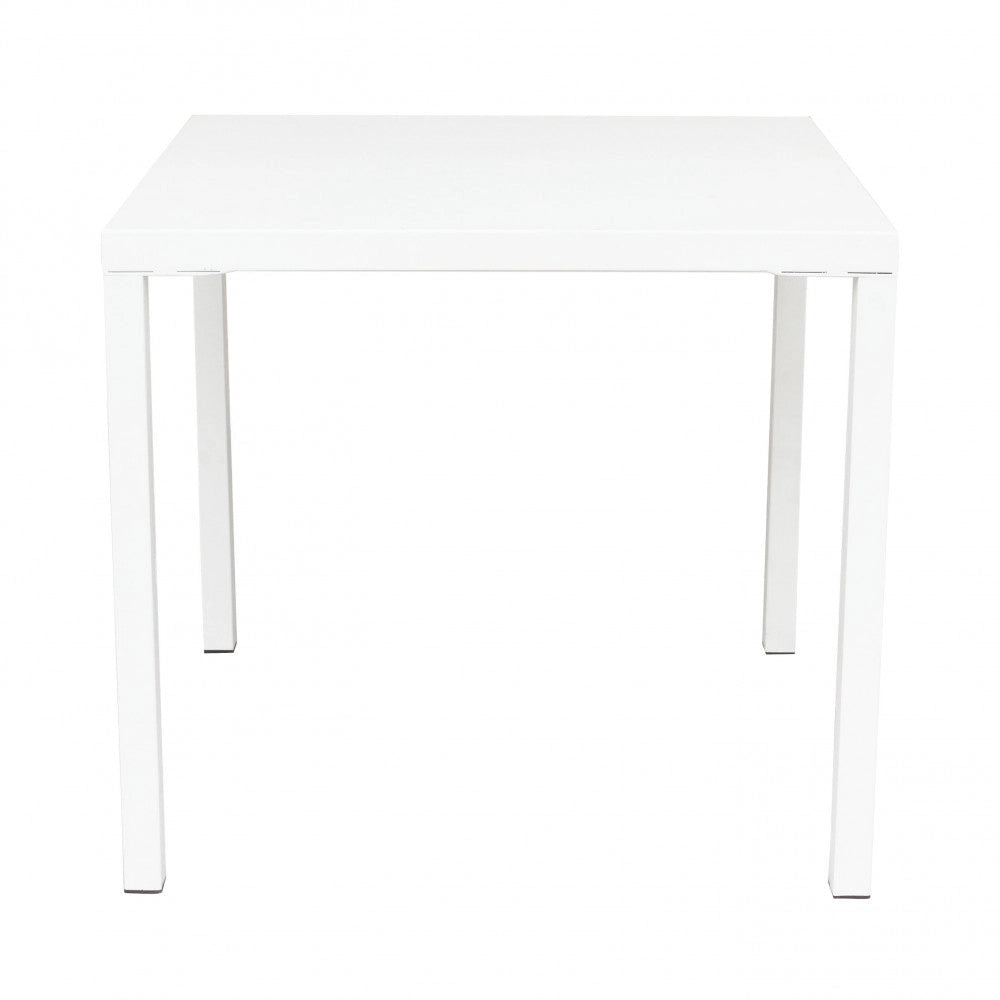 Tavolo Manchester Impilabile 80x80x73h cm in Acciaio Bianco