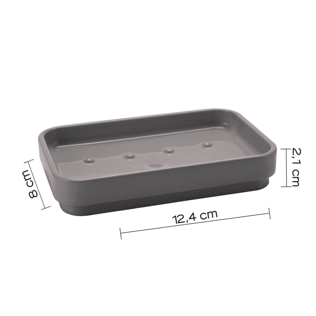 Portasapone d'appoggio in plastica riciclata 6398 Gedy serie SEVENTY Grigio
