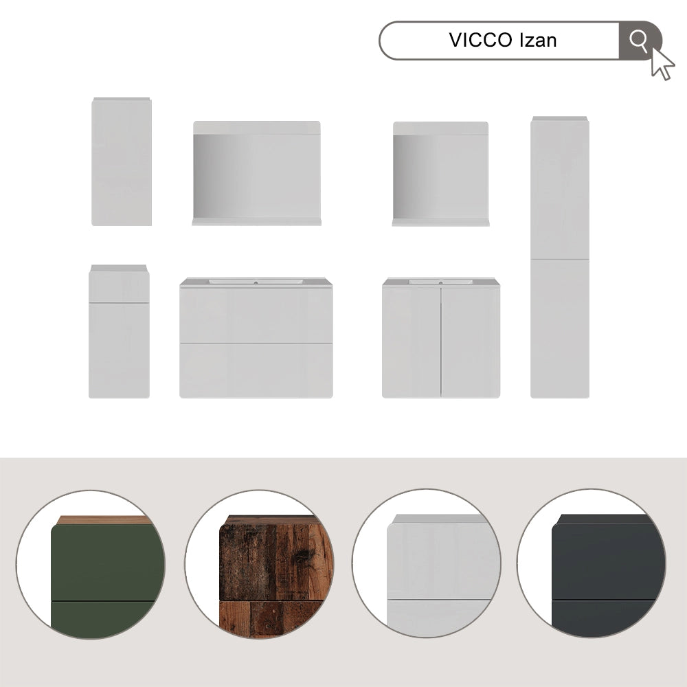 Vicco Mobiletto per lavabo Grigio