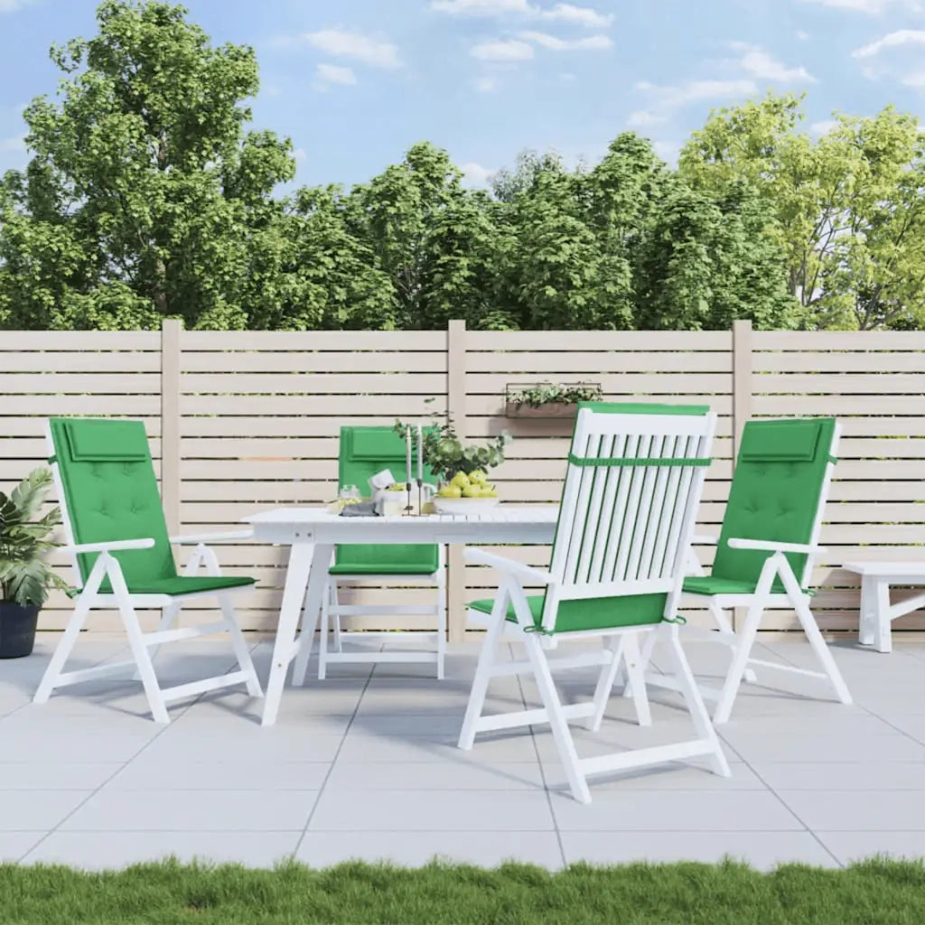 Cuscini per Sedia con Schienale Alto 4 pz | Cuscini per sedie Verde Tessuto Oxford