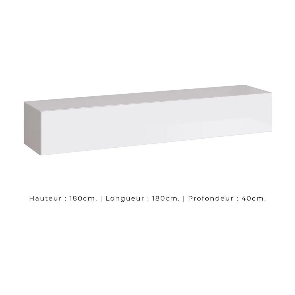Set mobili da salotto industriale SWITCH M3 – Bianco – LED integrati & sistema Push to Open