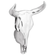 Teschio di Toro da Muro Argento 34x13x53 cm Alluminio