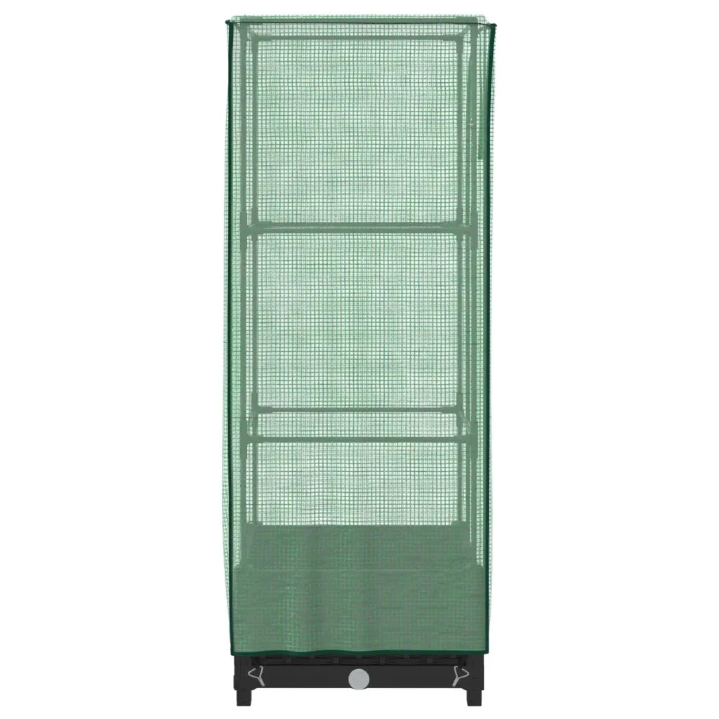 Fioriere | Cassetta per fiori | Letto Rialzato con Copertura Serra Effetto Rattan 40x40x123 cm