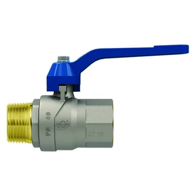 VALVOLA A SFERA P.T. CON LEVA EVOLUTION MASCHIO-FEMMINA- 1  F-BRICO- FAIDF- pezzi 1