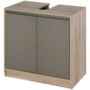 EasyComfort Armadietto Sottolavabo in MDF con Ritaglio per Lavandino con 2 Ante e 2 Mensole Regolabili, 60 x 30 x 60cm