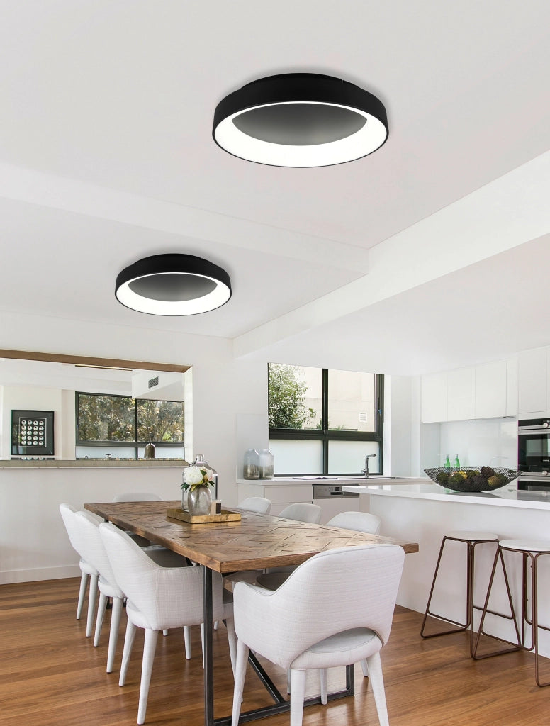 Plafoniera da Interno a Led in Metallo Nero Opaco