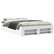 Letto matrimoniale | Letto per adulti | Giroletto Bianco 140x190 cm in Legno Multistrato