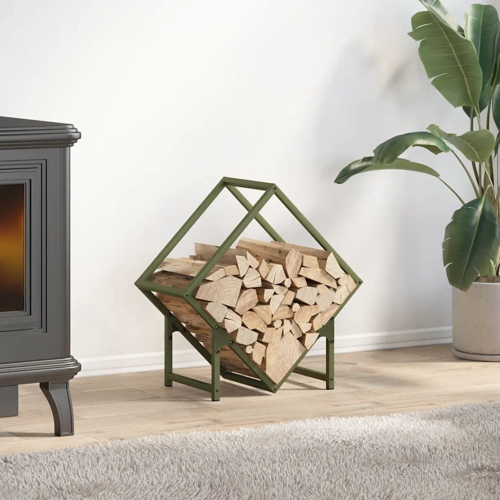 Rastrelliera per Legna da Ardere Verde Oliva 50x25x50 cm CFW2416632