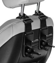 Accessori auto interno universali per organizzare borse, portafogli, giacche, ombrelli e bottiglie d'acqua.