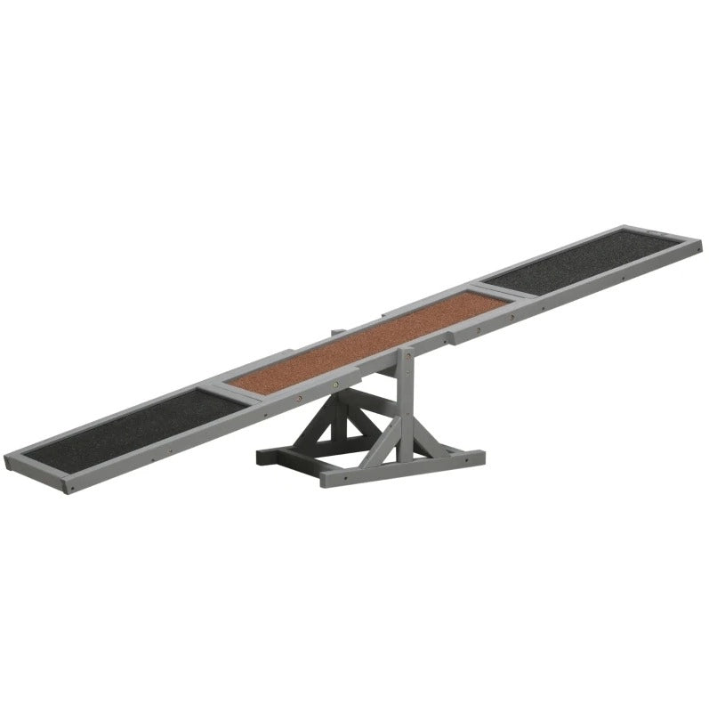 Rampa basculante agility per cani 180x30x30 cm grigia in legno