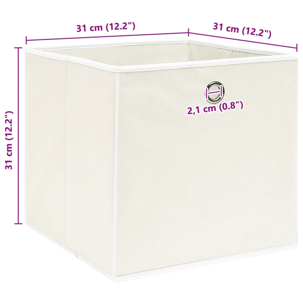 Scatole Portaoggetti 10pz Bianche 32x32x32 cm Tessuto 288351