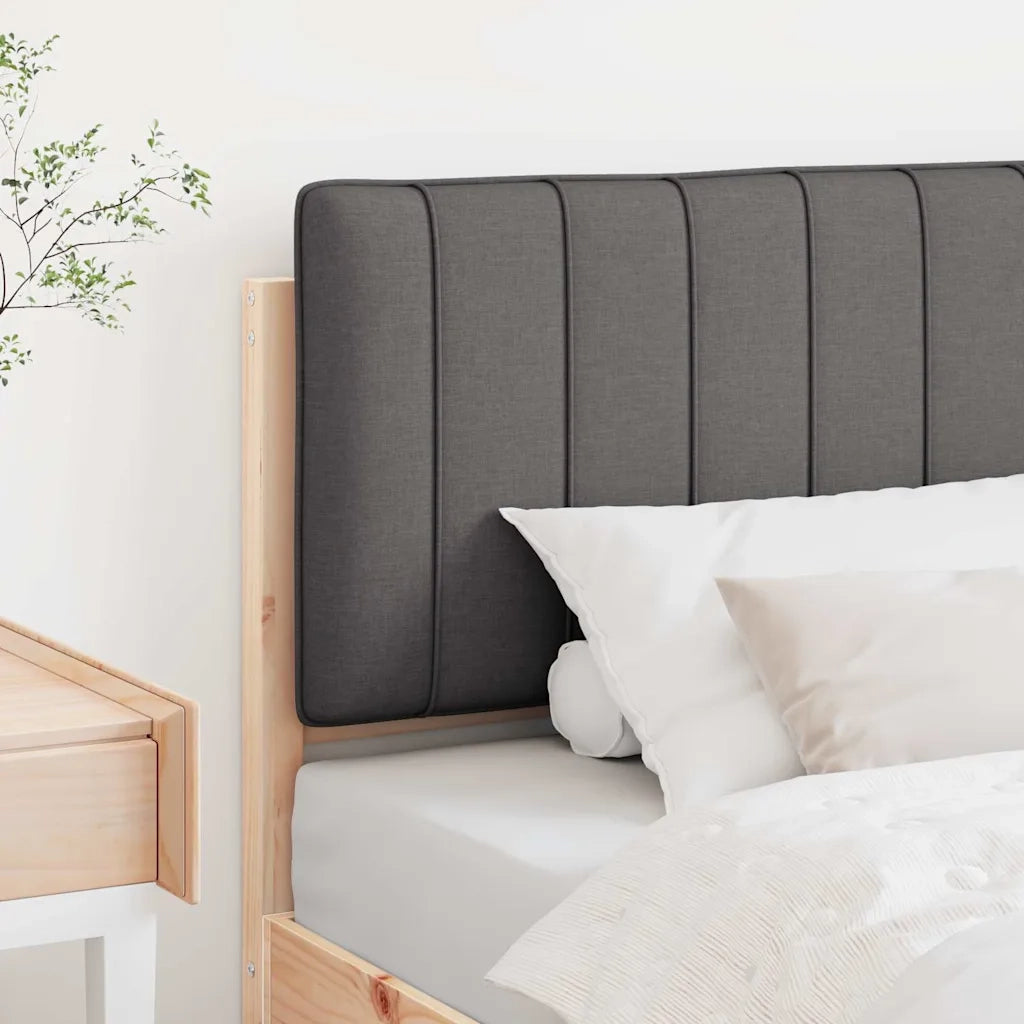 Testiera imbottita Marrone e grigio scuro 90 cm Pino massello