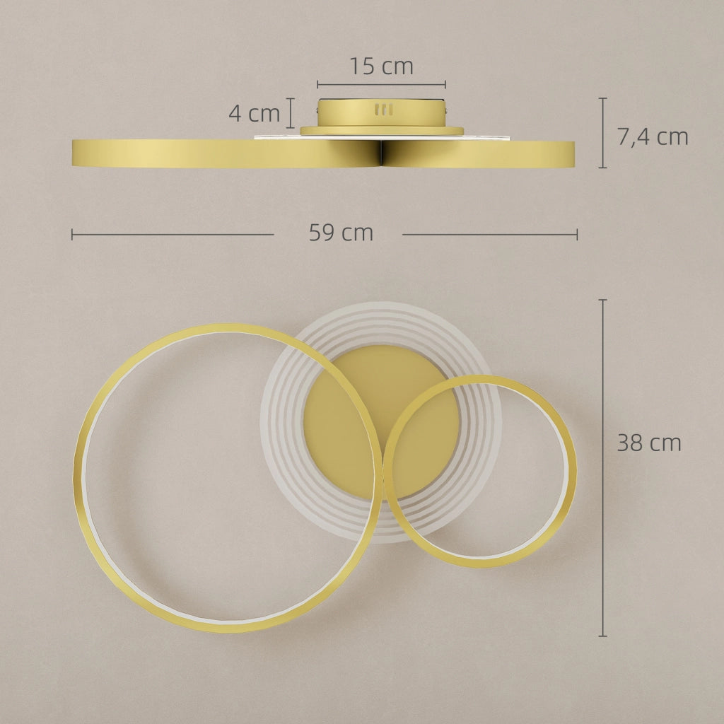 Lampada a Soffitto LED 40W 3000K/4000K/6500K ¨C zephmum ¨C Dorato