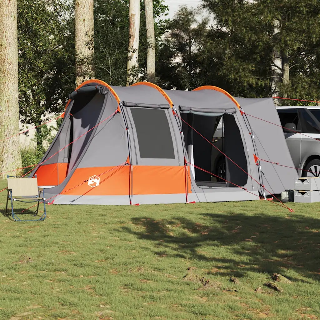 Tenda da Campeggio 2 Persone-Tenda per Escursionismo Grigio e Arancione Impermeabile 495011