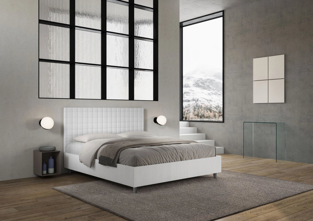 Letto Matrimoniale 160x190 cm con Rete Burmy Bianco