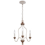 Lampadario Classico Hartsville Acciaio Gesso Legno Marrone 3 Luci E14