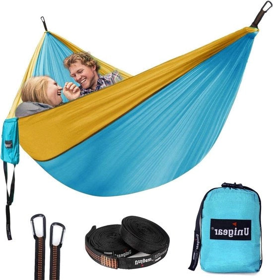 Hangmat ultralight 320x200cm - hangmat per 2 persone - carico massimo 300kg - hangmat da viaggio con set di aggancio e ganci di carico per 2 persone