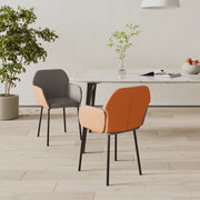 Sedie da Pranzo 2 pz Grigio Scuro in Tessuto e Similpelle cod mxl 29643