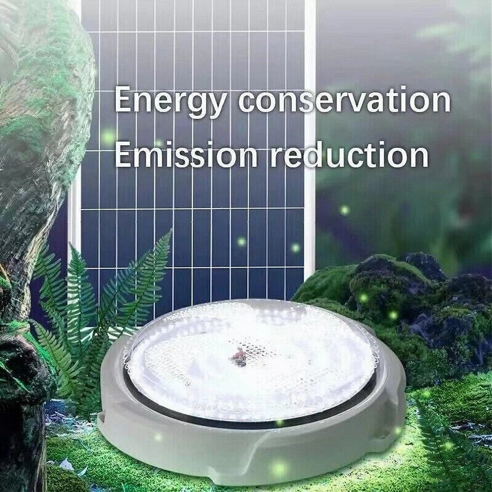 Trade Shop - Plafoniera Faro Led Pannello Solare 200 W Con Sensore Crepuscolare Ip65 Esterno -
