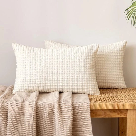 Set di cuscini morbidi in felpa - cuscino decorativo - set da 2 - beige - 40 x 60 cm