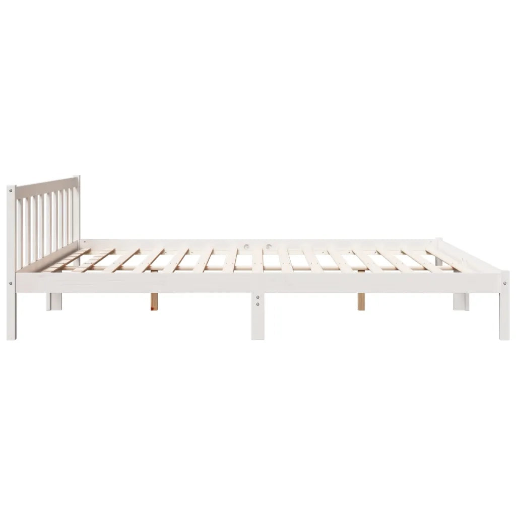 Letto Extra Lungo senza Materasso Bianco 200x220 cm in Pino 852455