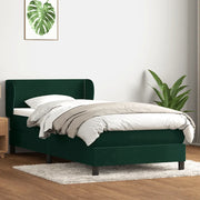 Giroletto a Molle con Materasso Verde Scuro 80x220 cm Velluto 3317466