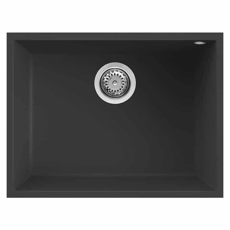 Lavello Elleci Incasso 1 vasca 58x44 Quadra 110 Sottotop Granitek Antracite LGQ11059BSO