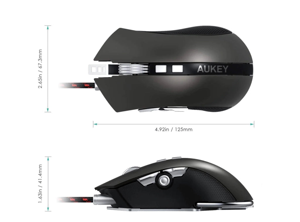 Mouse Gaming Cablato USB con 8 Pulsanti Programmabili, Sensore Ottico fino a 4000 DPI e LED RGB per PC Desktop e Laptop