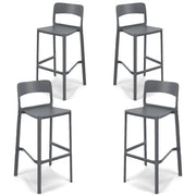 Set 4 sgabelli in polipropilene STIL altezza seduta 65cm, impilabile, idrorepellente, resistente ai raggi UV, design moderno e innovativo, ideale per la cucina, la veranda o giardino colore Grigio