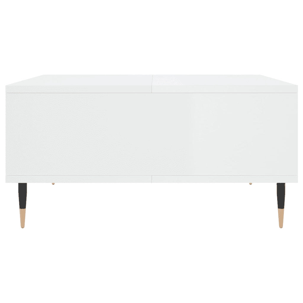 Tavolino da Salotto Bianco Lucido 60x60x30 cm Legno Multistrato 827030