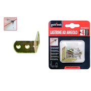 Trade Shop - Set 4pz Lastrina Lastrine Ad Angolo Forma L 30x18x2mm Con Viti Per Mobili 91216 -