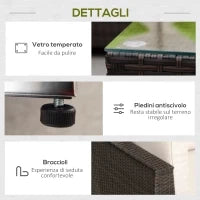 Mobili da Giardino in Rattan e Alluminio Set 8 Pezzi, Salotto da Giardino Componibile con Divani e Tavolino da Esterno
