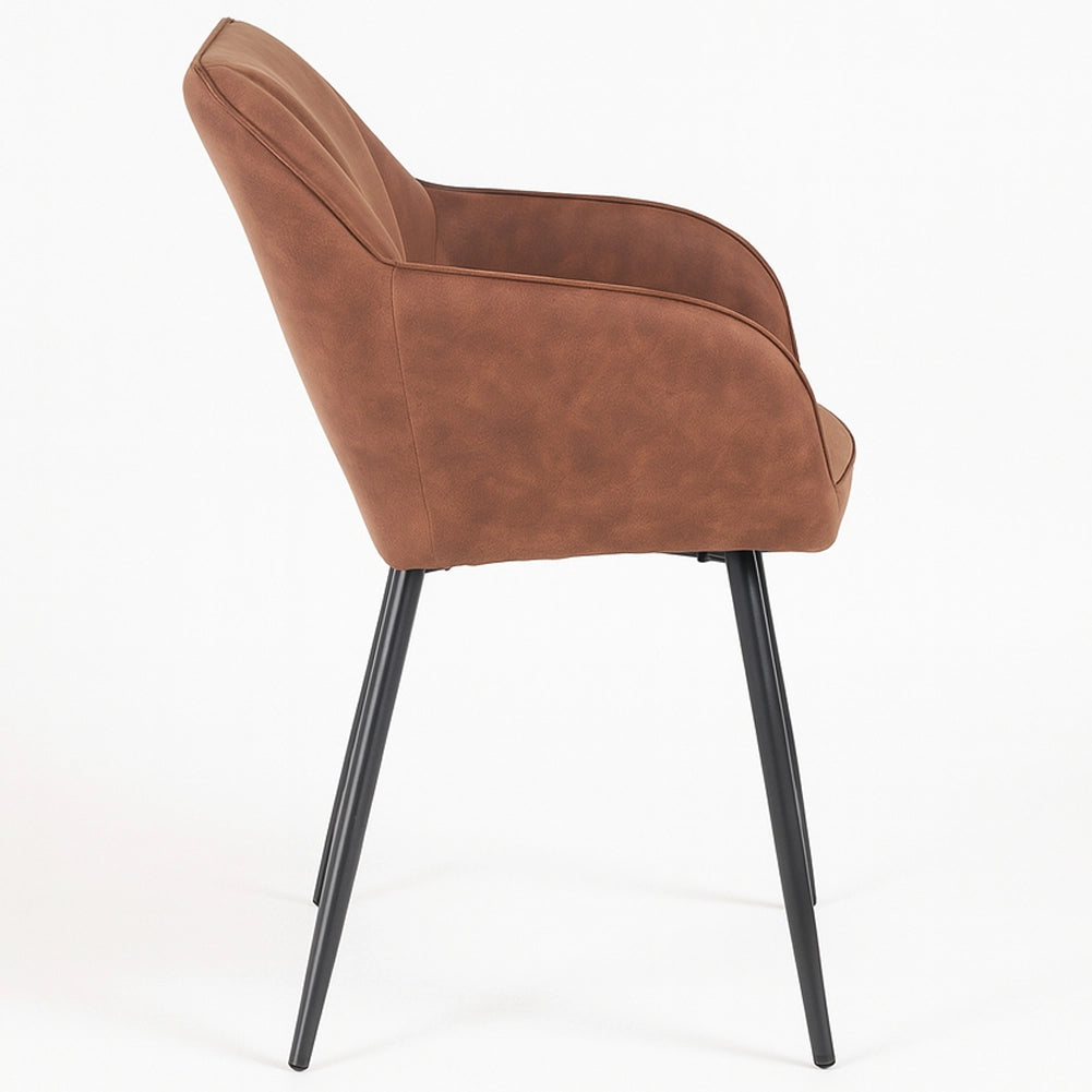 Poltrona Sedia Ergonomica Microfibra Effetto Scamosciato Piedi Metallo 55x50x84cm