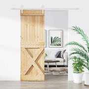 Porta scorrevole Naturale e Bianco 80 x 210 cm 3445173