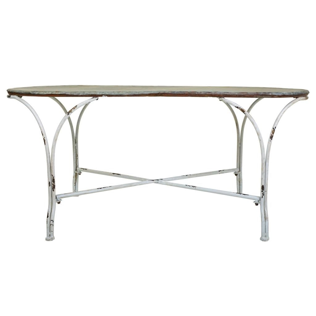 Tavolino in metallo 120,5x65x52h cm grigio
