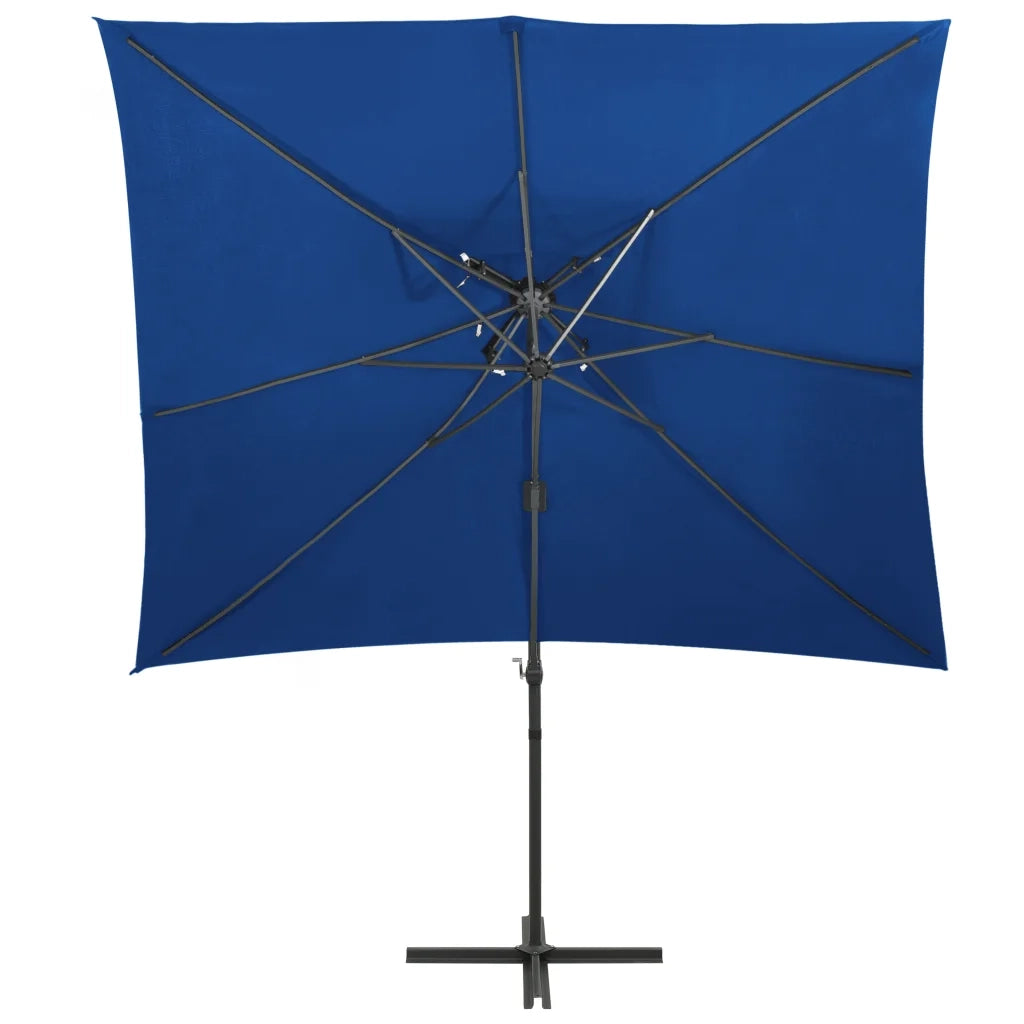 Ombrellone a Sbalzo con Doppia Copertura 250x250 cm Blu 312365