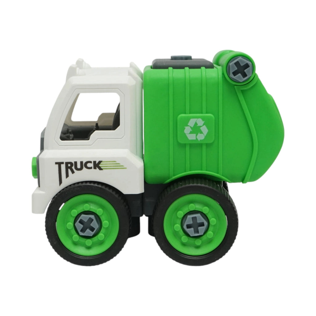 Giocattolo tipo Montessori, Camion della spazzatura verde per bambini +3 anni