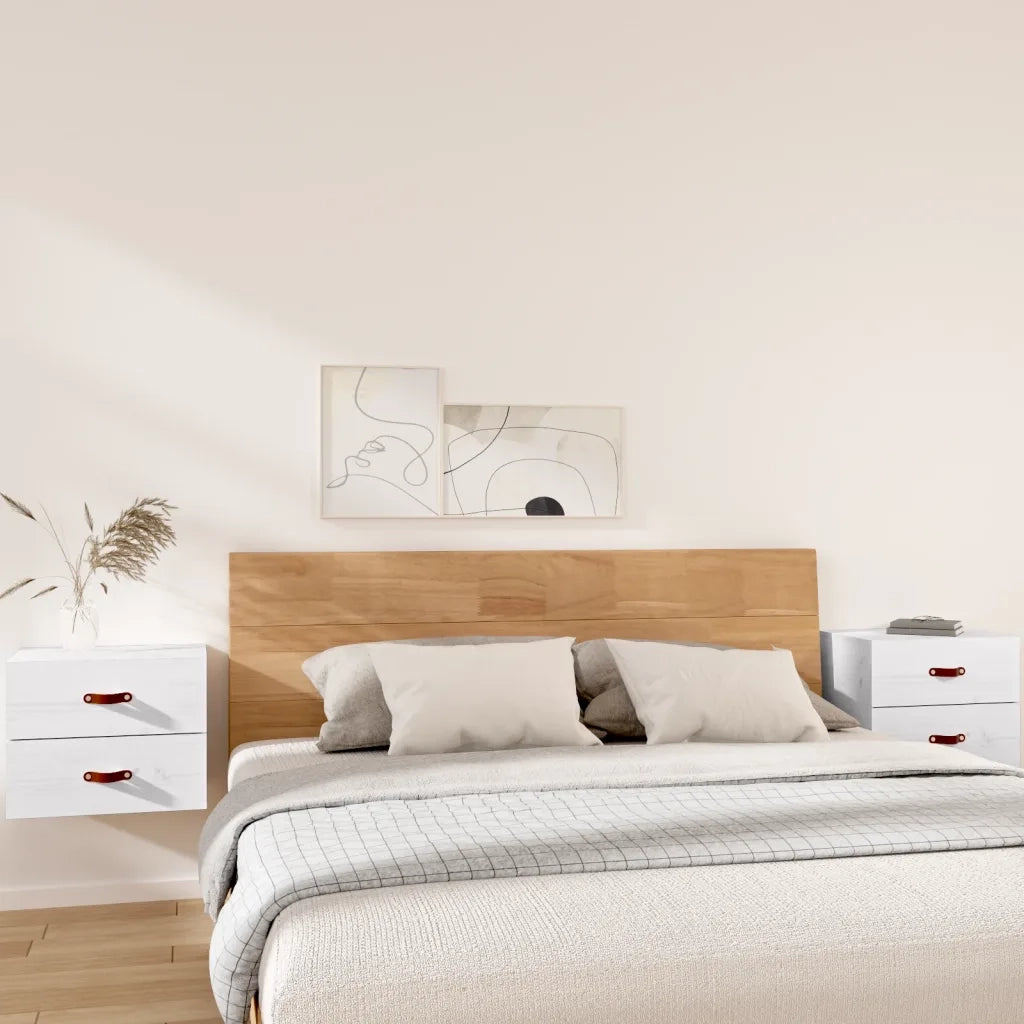 Comodini a Muro 2 pz-Set di 2 Tavolino da notte Bianchi 50x36x40 cm 986749
