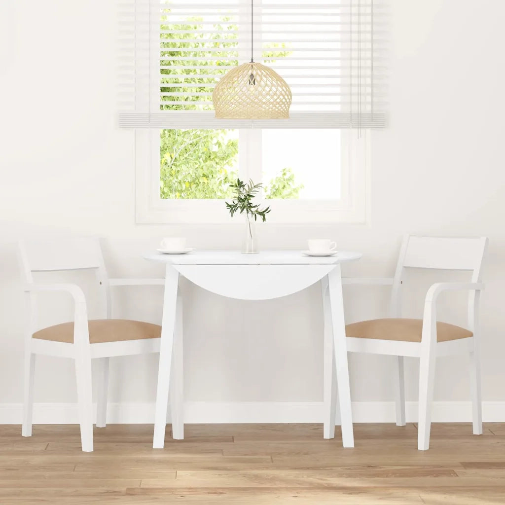 vidaXL Sedie da Pranzo con Cuscini 2 pz Bianco Legno Massello di Hevea