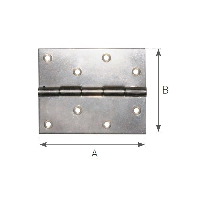 CERNIERA INOX A LIBRETTO mm 100x80 HINGES MM.100x100