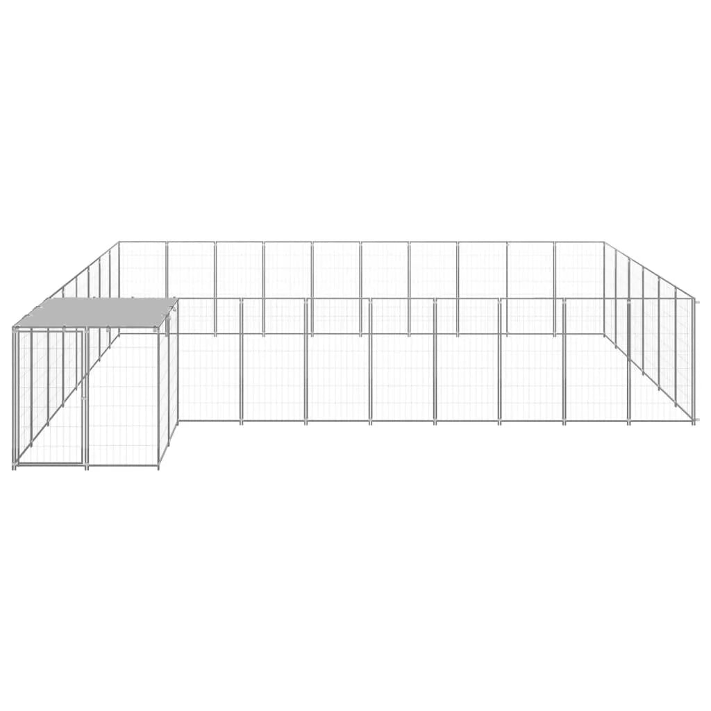 Gabbia per cani da esterno recinto per animali colore argento 19,36 m² in acciaio codice 02_0000248