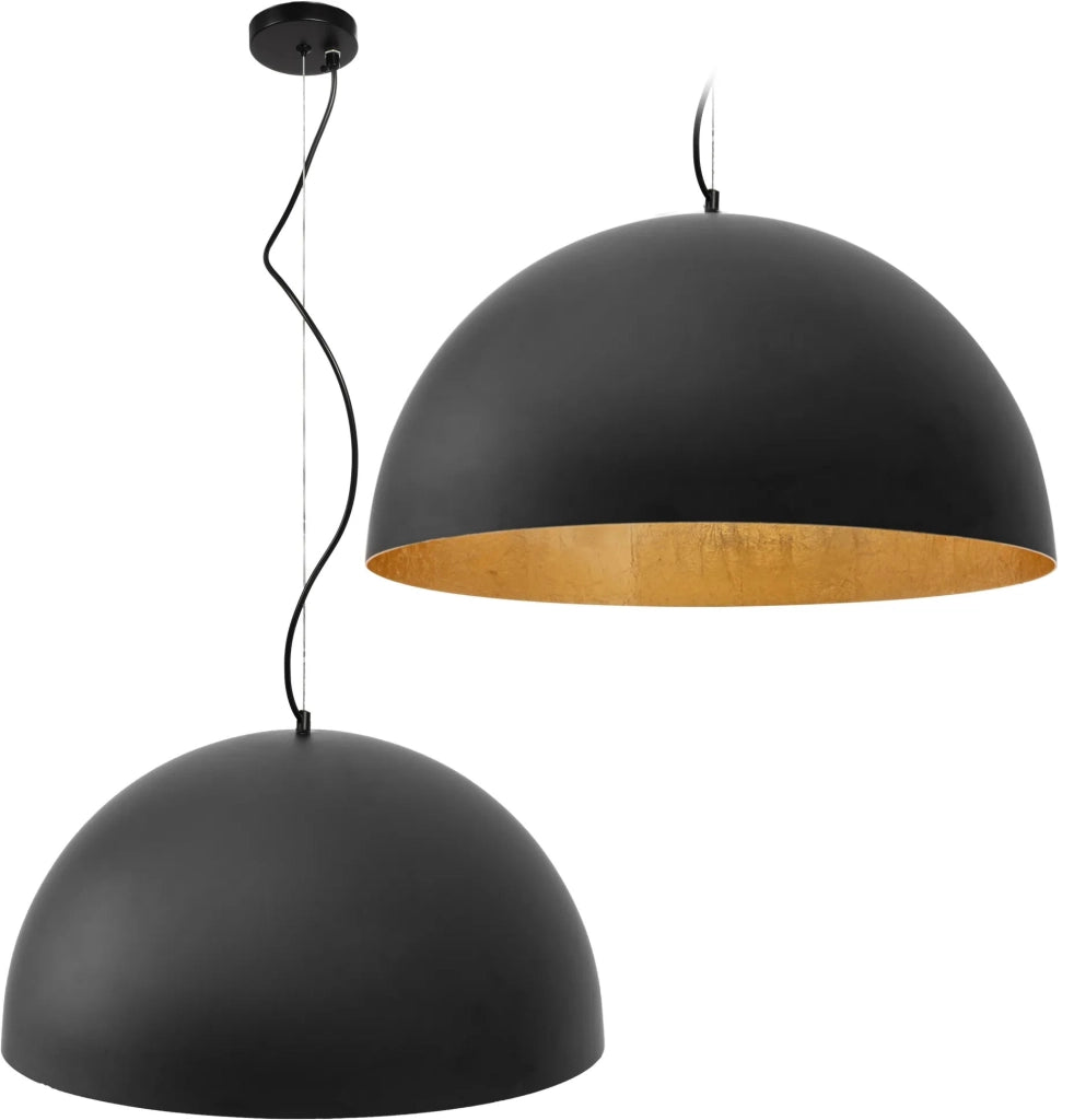 Lampada Da Soffitto Pensile Vasca Metallico Nera 50 Cm