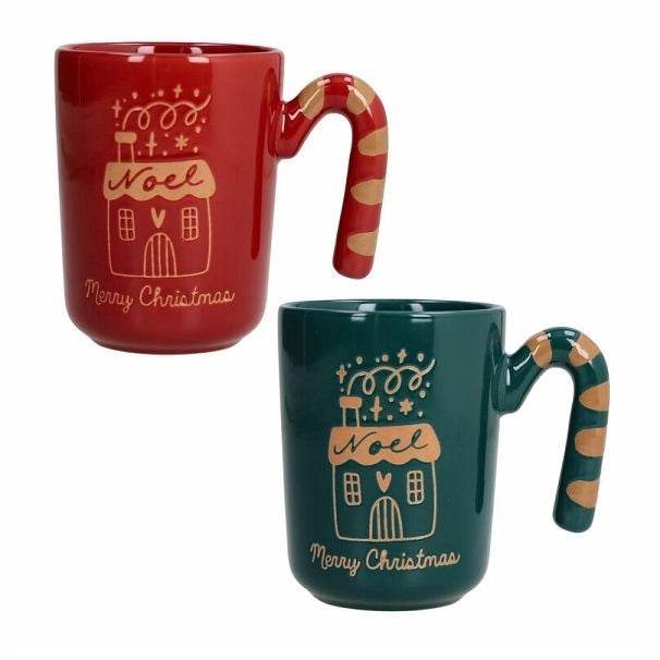Set 2 Pezzi Tazzone Tazza Latte Natale Idea Regalo Candy Twist 370 cc Tognana