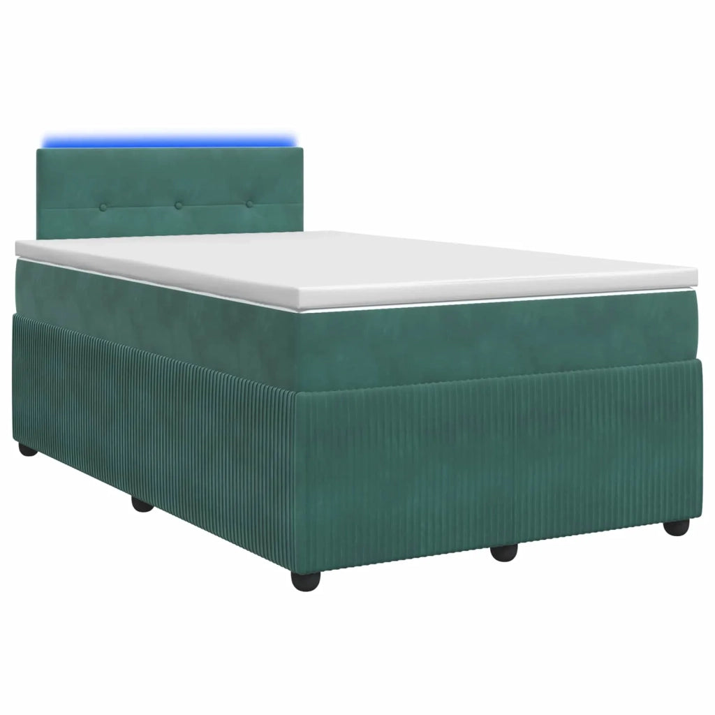Letto box spring con materasso Verde Scuro 120 x 190 cm Velluto 3453104