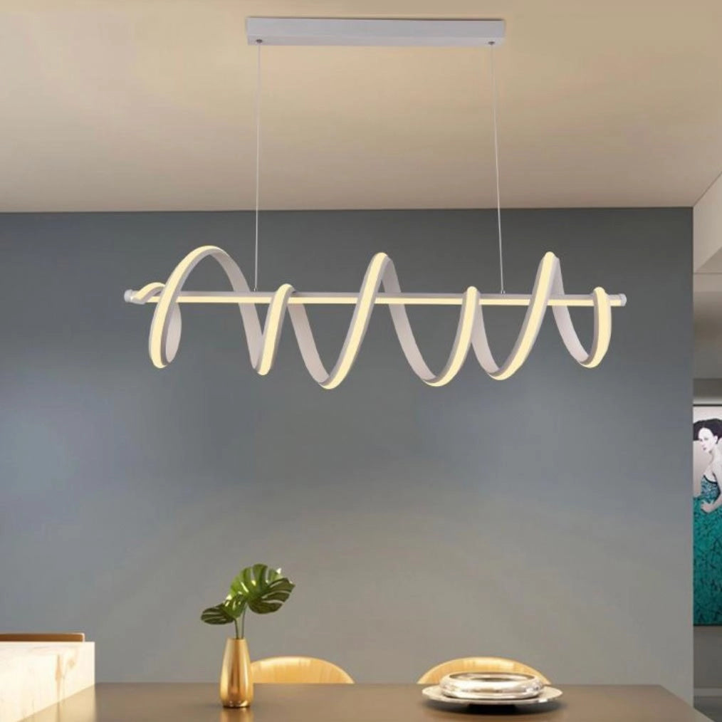 Lampadario moderno pendente bianco stilizzato 60W barra luce doppio LED sospensione tavolo  cucina ristorante 230V - 4000K