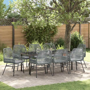 Set da Pranzo per Giardino con cuscino 9 pcs Grigio polyrattan 3380889