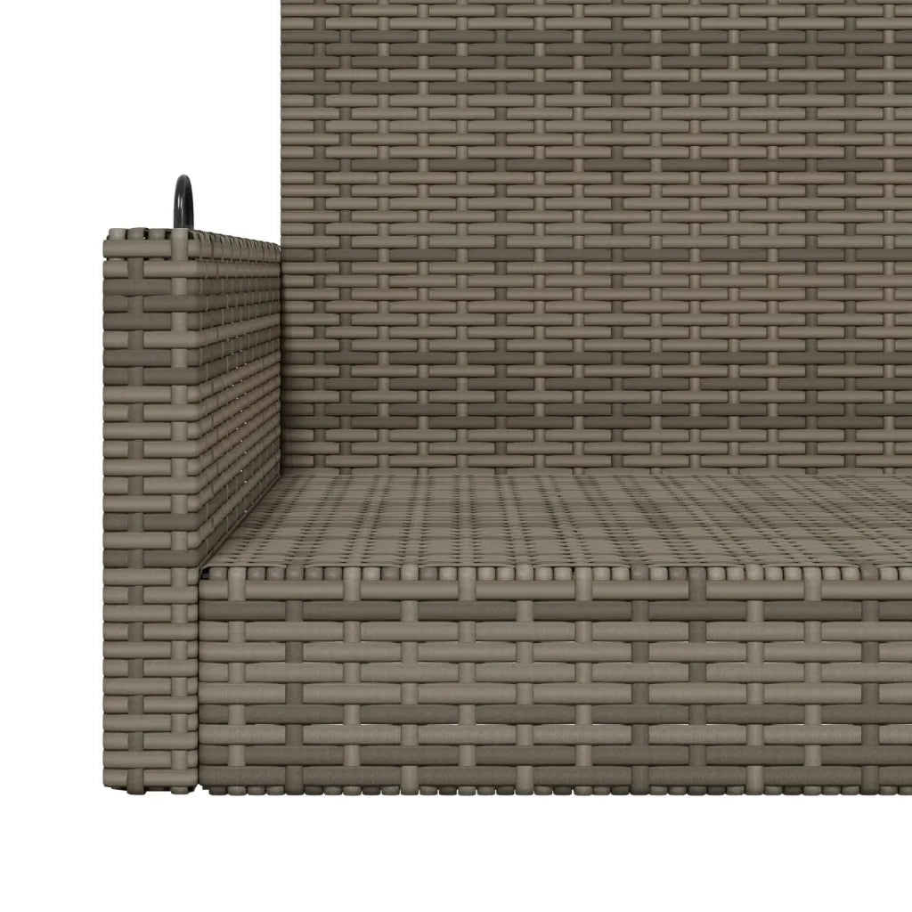 Panca da Giardino | Panchina Dondolo Grigia 119x56x48 cm in Polyrattan